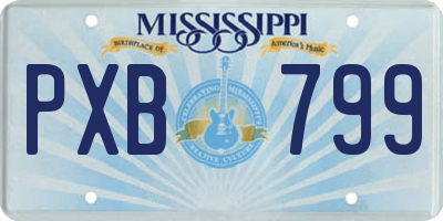 MS license plate PXB799