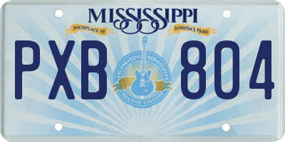 MS license plate PXB804