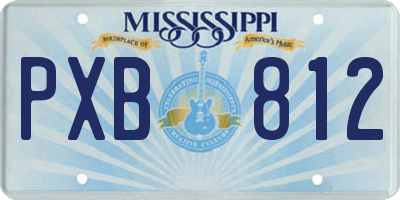 MS license plate PXB812