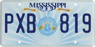MS license plate PXB819