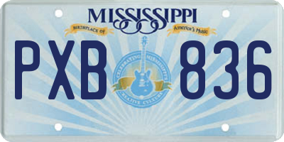 MS license plate PXB836