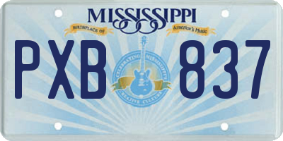 MS license plate PXB837