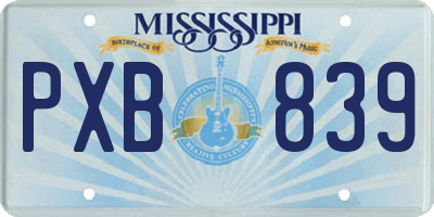 MS license plate PXB839