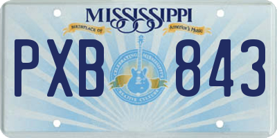 MS license plate PXB843