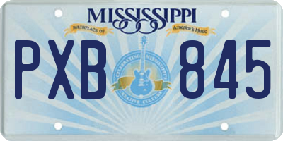 MS license plate PXB845