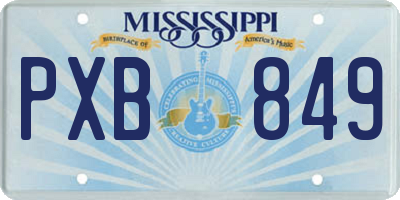 MS license plate PXB849