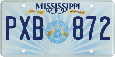 MS license plate PXB872