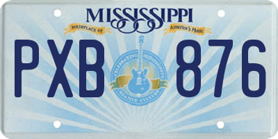 MS license plate PXB876