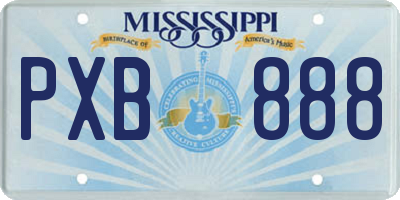 MS license plate PXB888