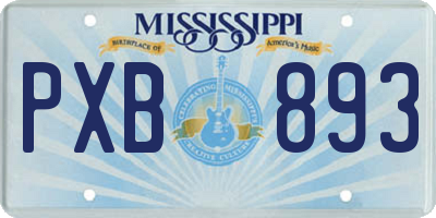 MS license plate PXB893