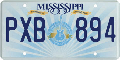 MS license plate PXB894