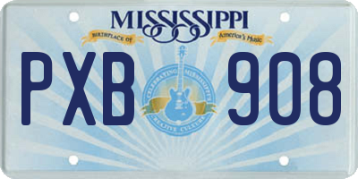 MS license plate PXB908