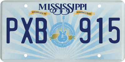 MS license plate PXB915