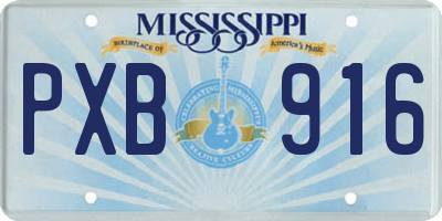 MS license plate PXB916