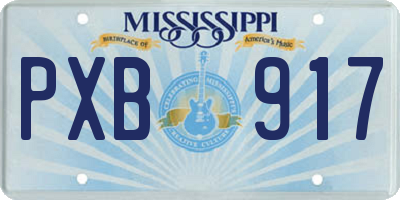 MS license plate PXB917