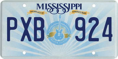 MS license plate PXB924