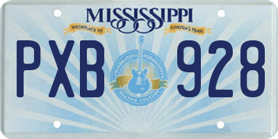 MS license plate PXB928