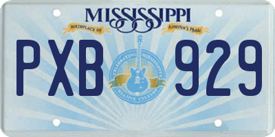MS license plate PXB929