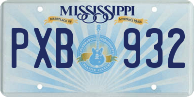 MS license plate PXB932
