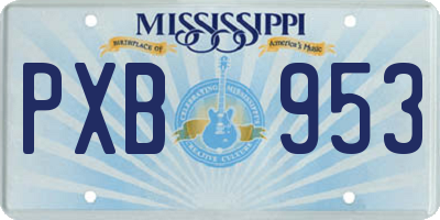 MS license plate PXB953