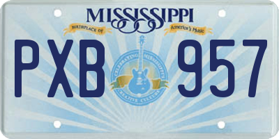 MS license plate PXB957