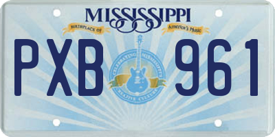 MS license plate PXB961