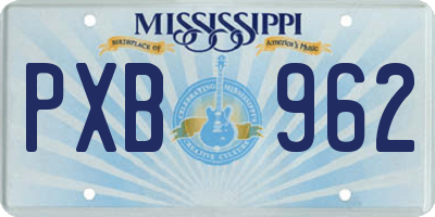 MS license plate PXB962