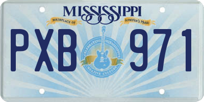 MS license plate PXB971