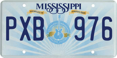 MS license plate PXB976