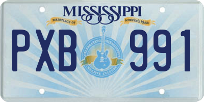 MS license plate PXB991