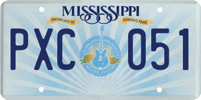MS license plate PXC051