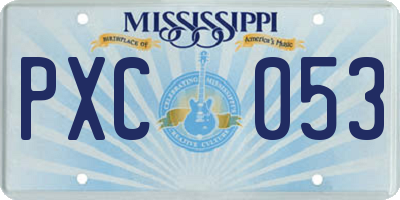 MS license plate PXC053