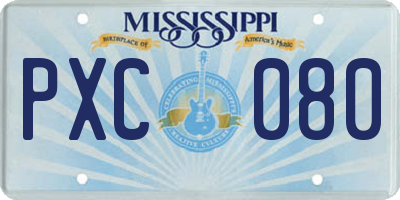MS license plate PXC080