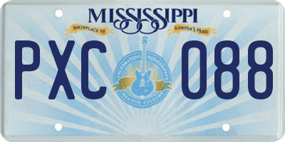 MS license plate PXC088