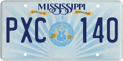 MS license plate PXC140