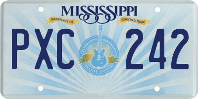 MS license plate PXC242