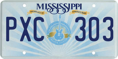 MS license plate PXC303