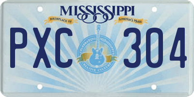 MS license plate PXC304
