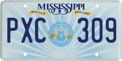 MS license plate PXC309