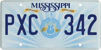MS license plate PXC342