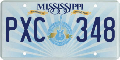 MS license plate PXC348