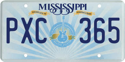 MS license plate PXC365