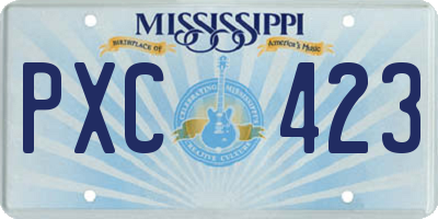 MS license plate PXC423