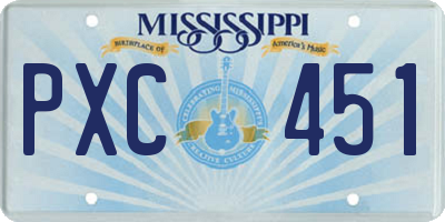 MS license plate PXC451