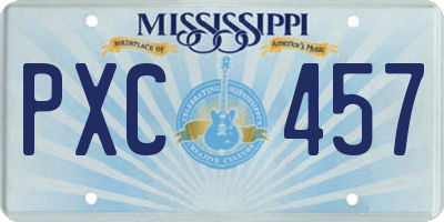 MS license plate PXC457