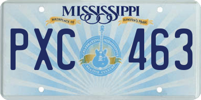MS license plate PXC463