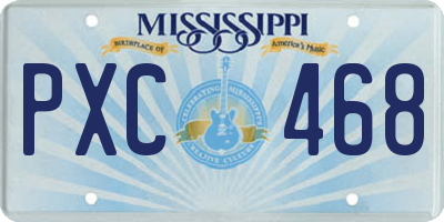 MS license plate PXC468