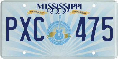 MS license plate PXC475