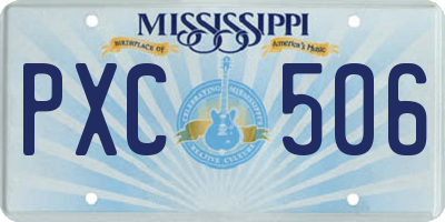 MS license plate PXC506