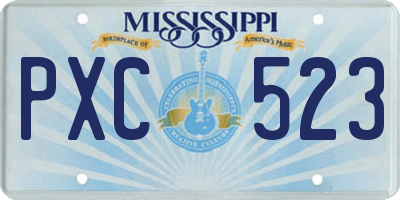 MS license plate PXC523